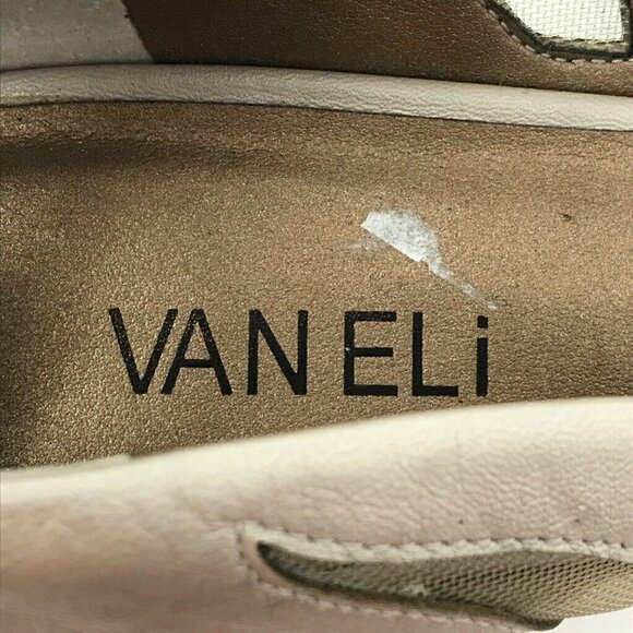 Vaneli Kitten Pumps Beige Metallic Leather 7.5 - Picture 7 of 9